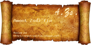 Ament Zsófia névjegykártya