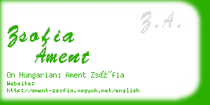 zsofia ament business card